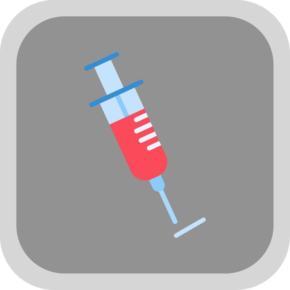 Syringe Flat round corner Icon Design vector