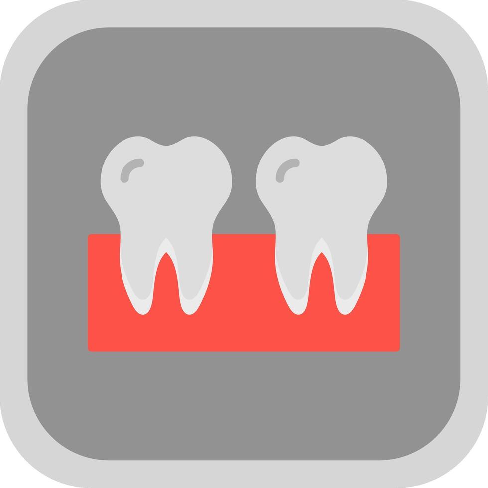 Teeths Flat round corner Icon Design vector