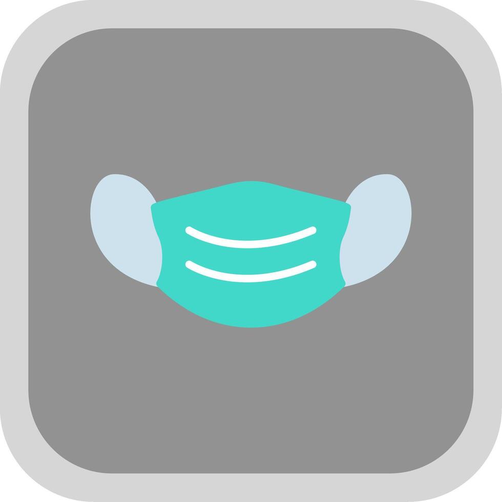 Face Mask Flat round corner Icon Design vector