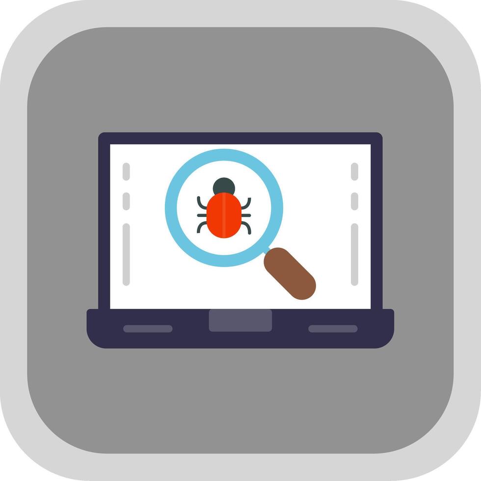 Antivirus Flat round corner Icon Design vector