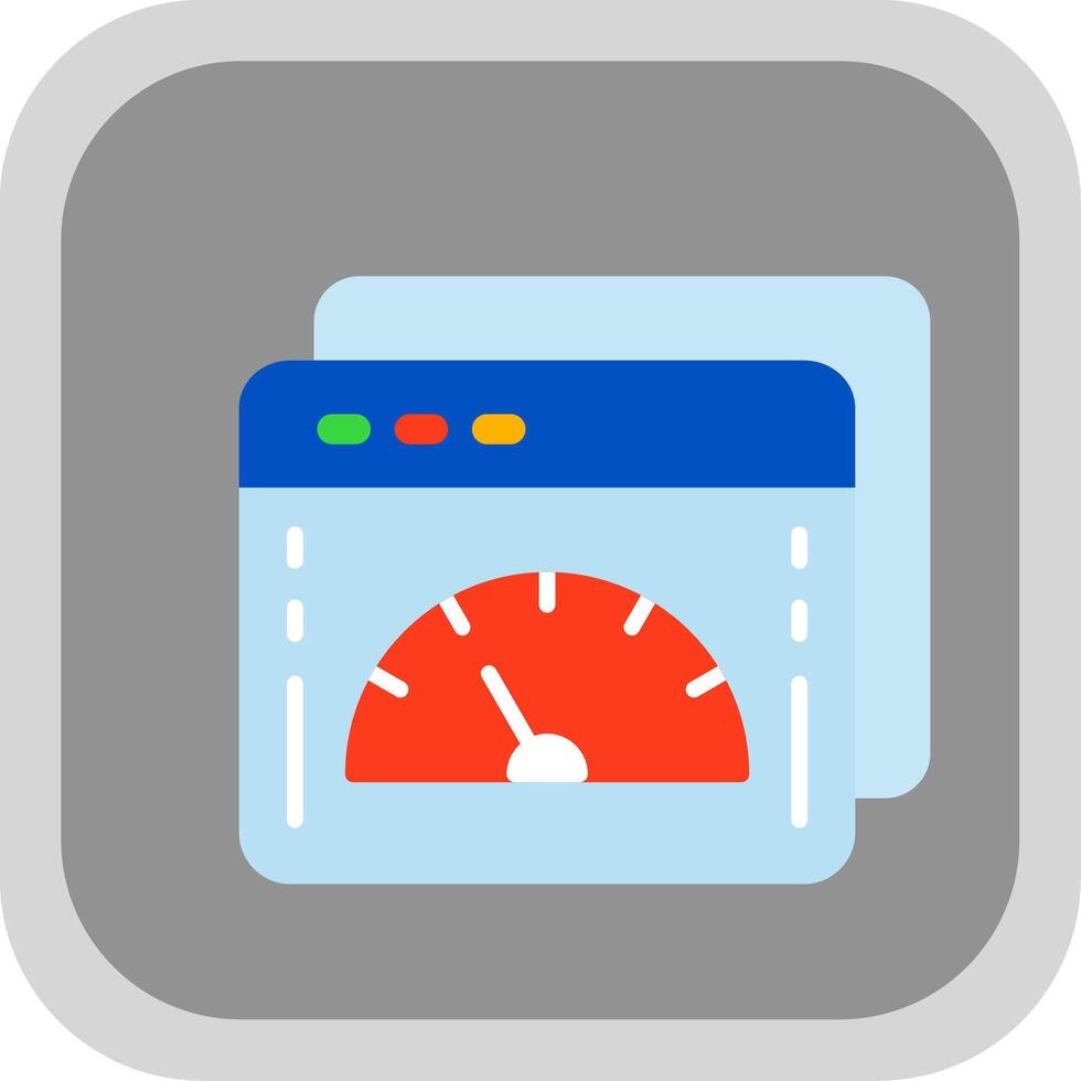Web Optimization Flat round corner Icon Design vector