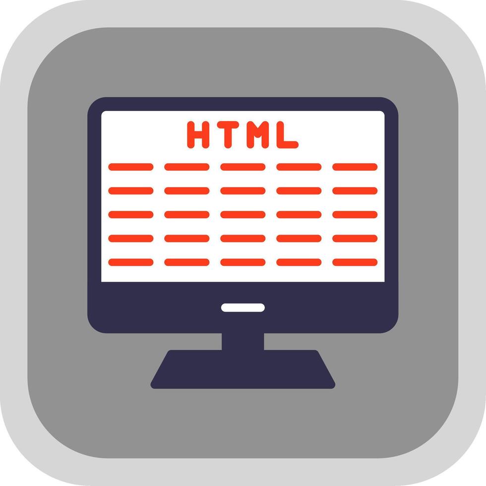 Web Development Flat round corner Icon Design vector