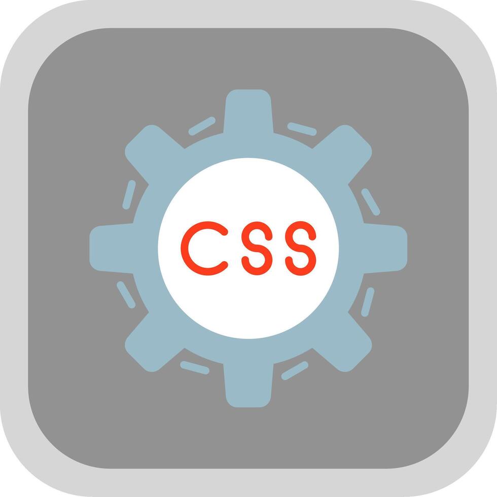 Css Coding Flat round corner Icon Design vector