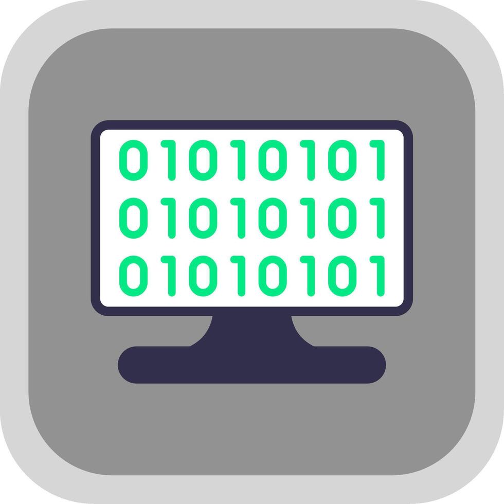 Binary Code Flat round corner Icon Design vector