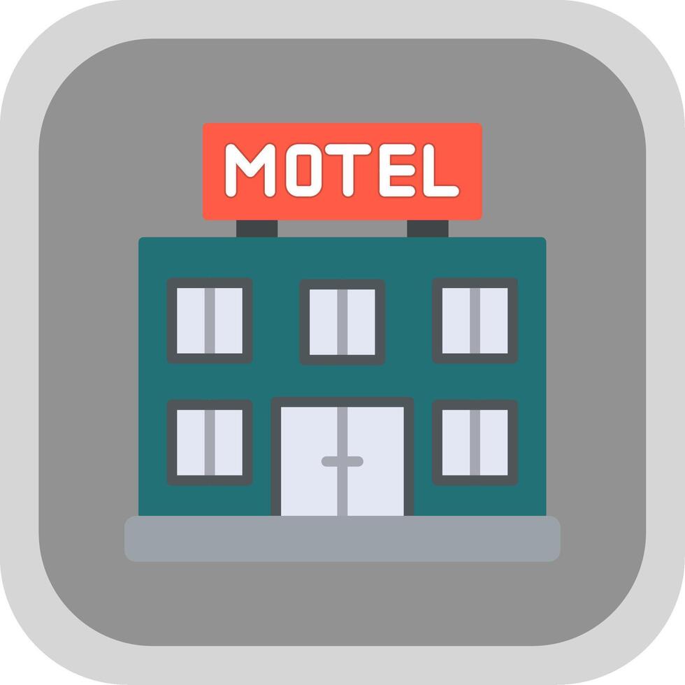 Motel Flat round corner Icon Design vector