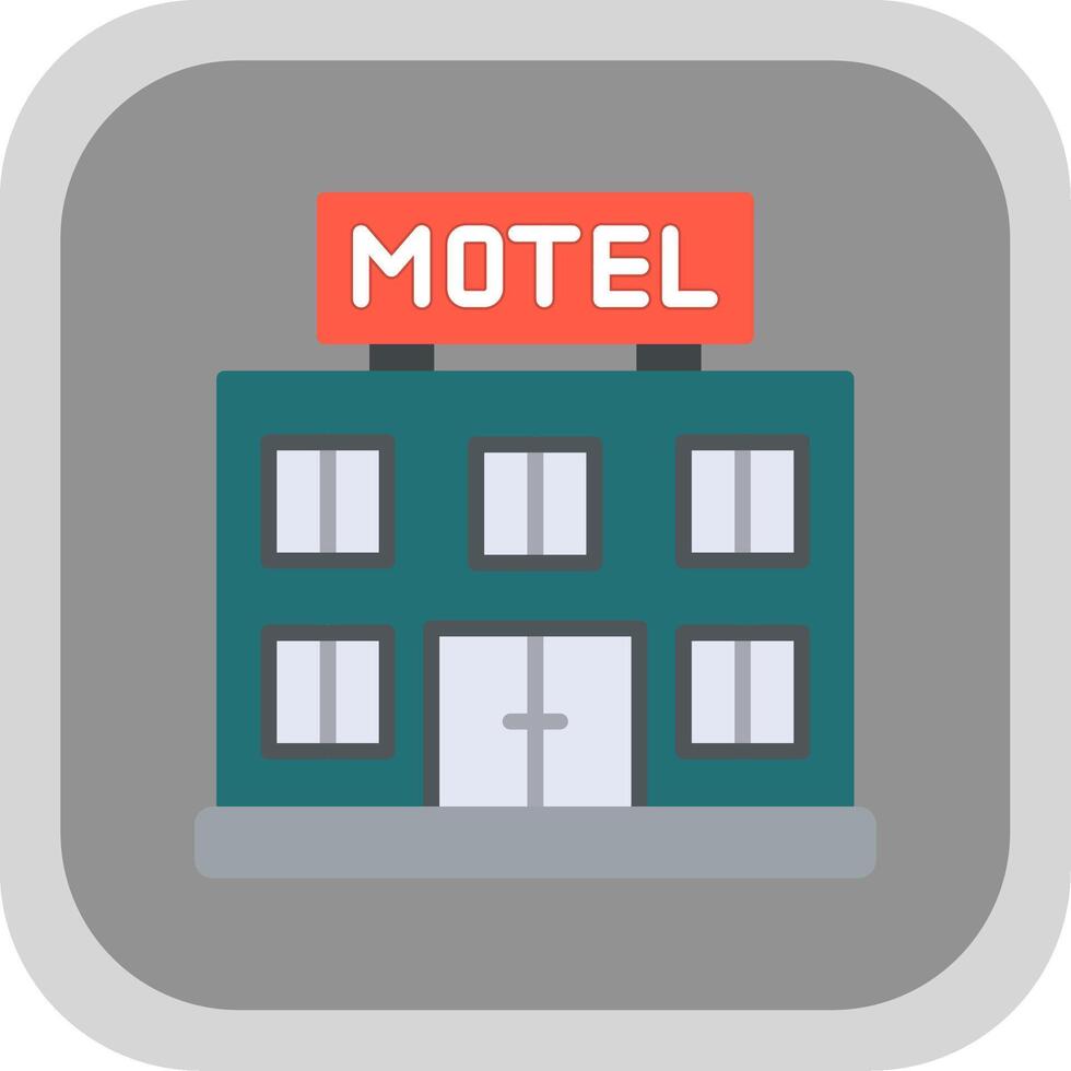 motel plano redondo esquina icono diseño vector