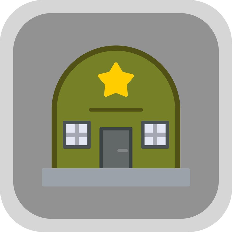 Army Base Flat round corner Icon Design vector