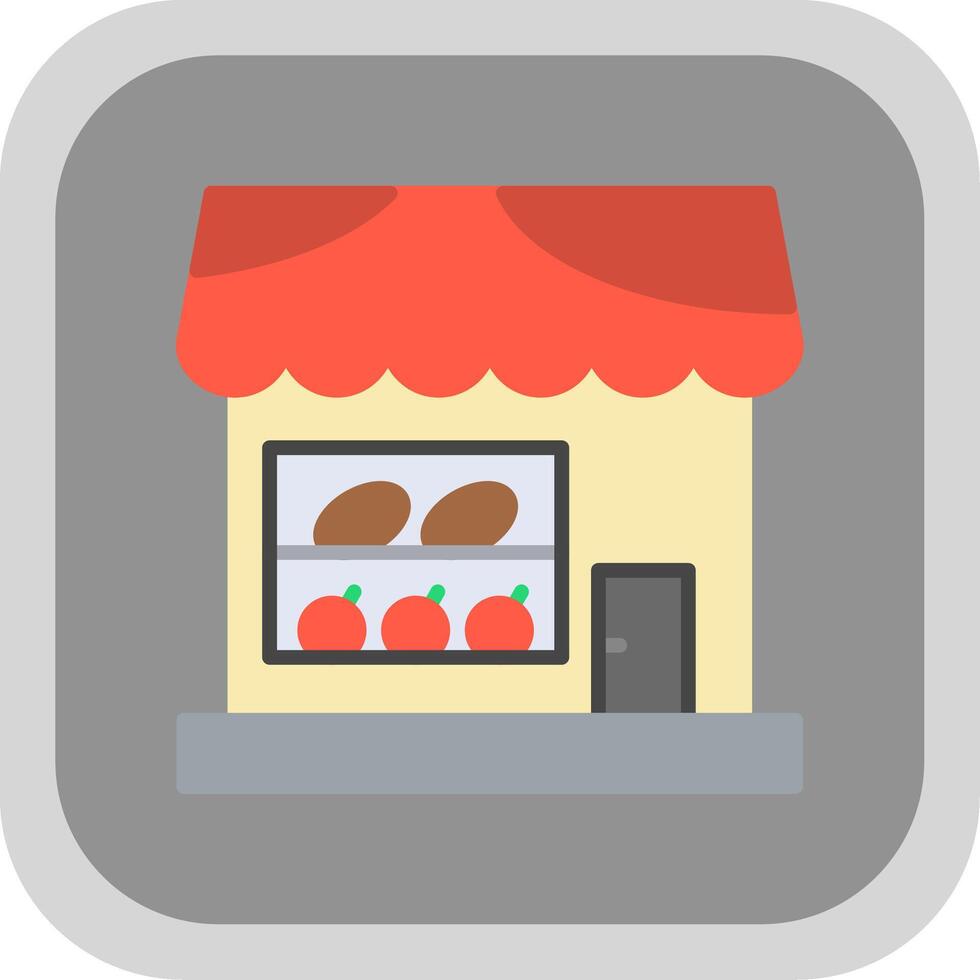 Food Store Flat round corner Icon Design vector