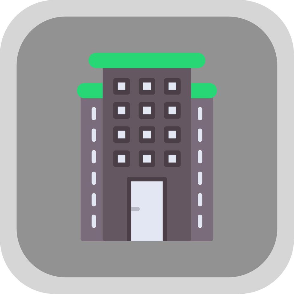 Skyscraper Flat round corner Icon Design vector