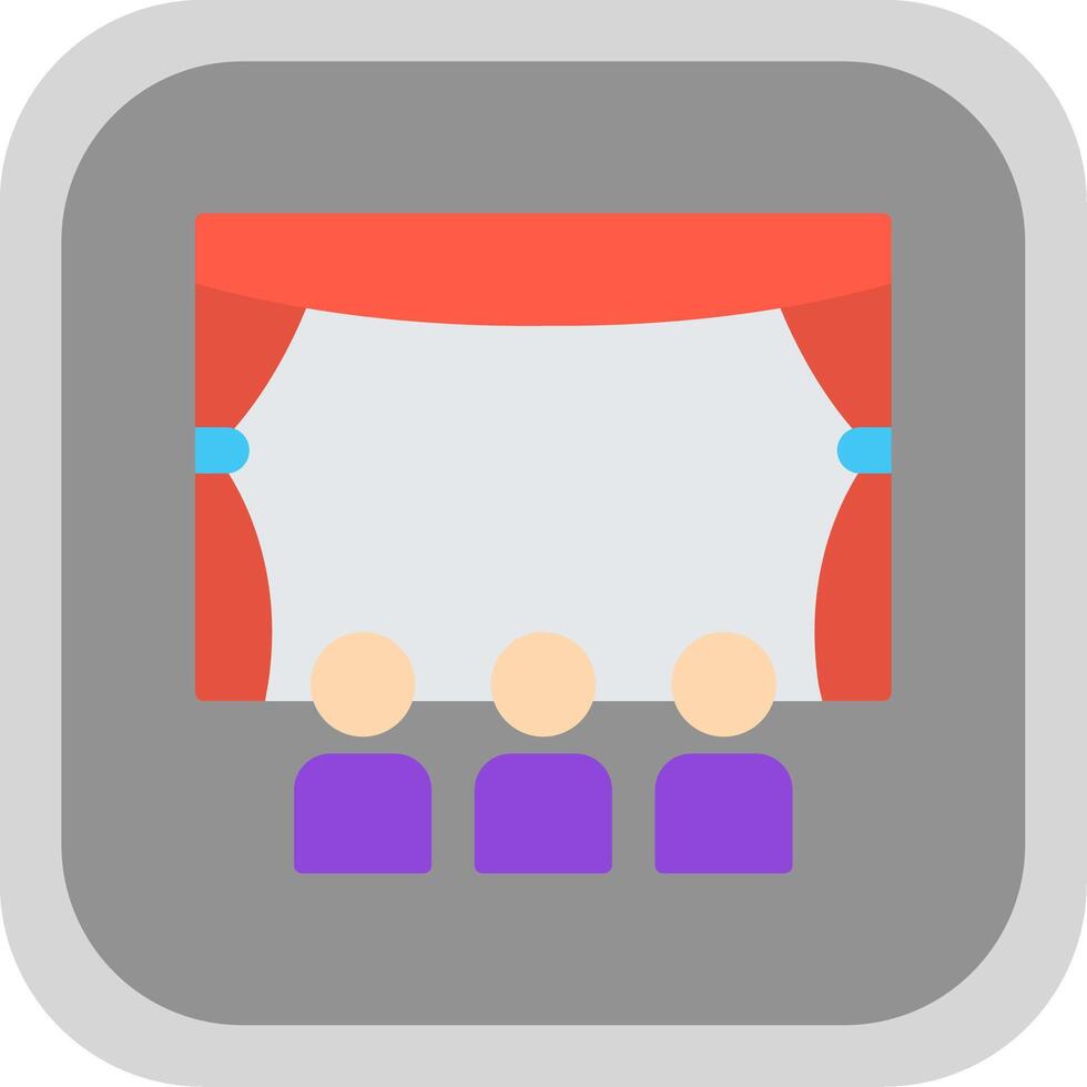 Cinema Flat round corner Icon Design vector