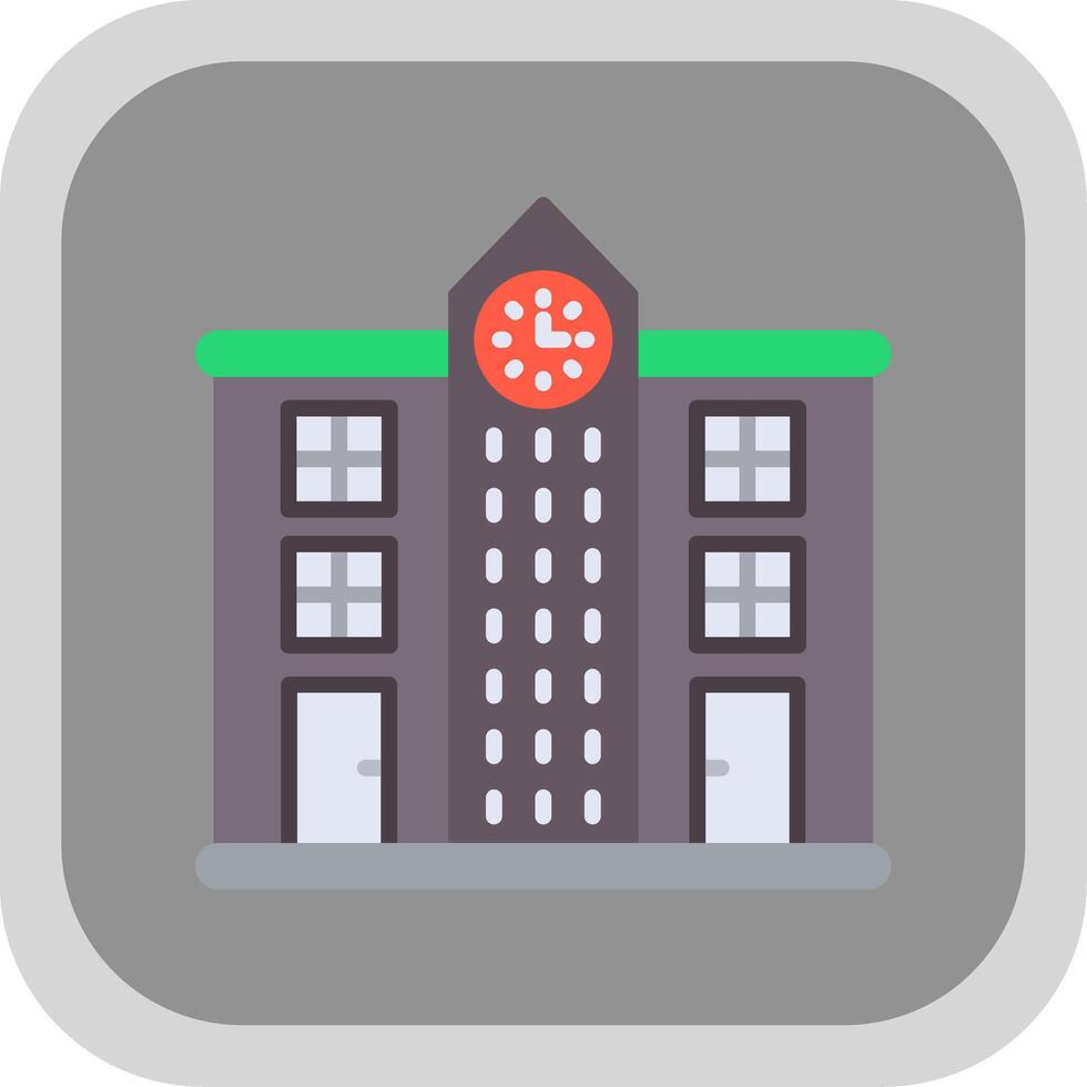 Skyscrapers Flat round corner Icon Design vector