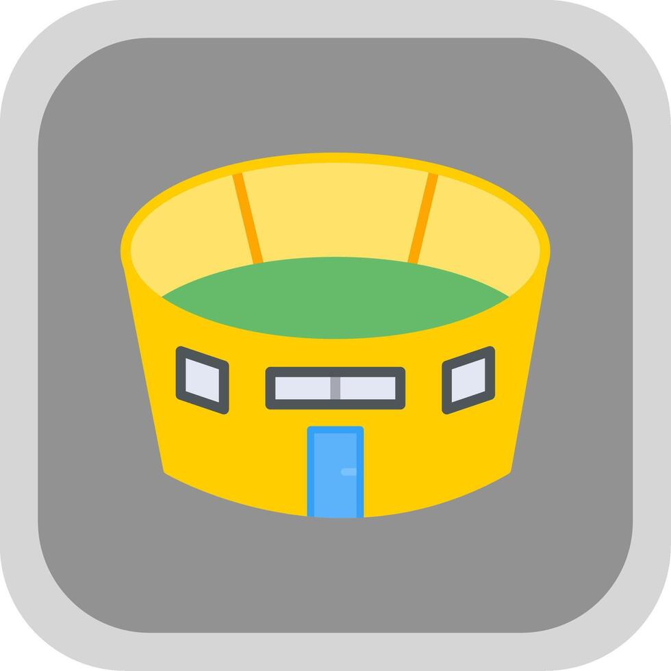 Stadium Flat round corner Icon Design vector