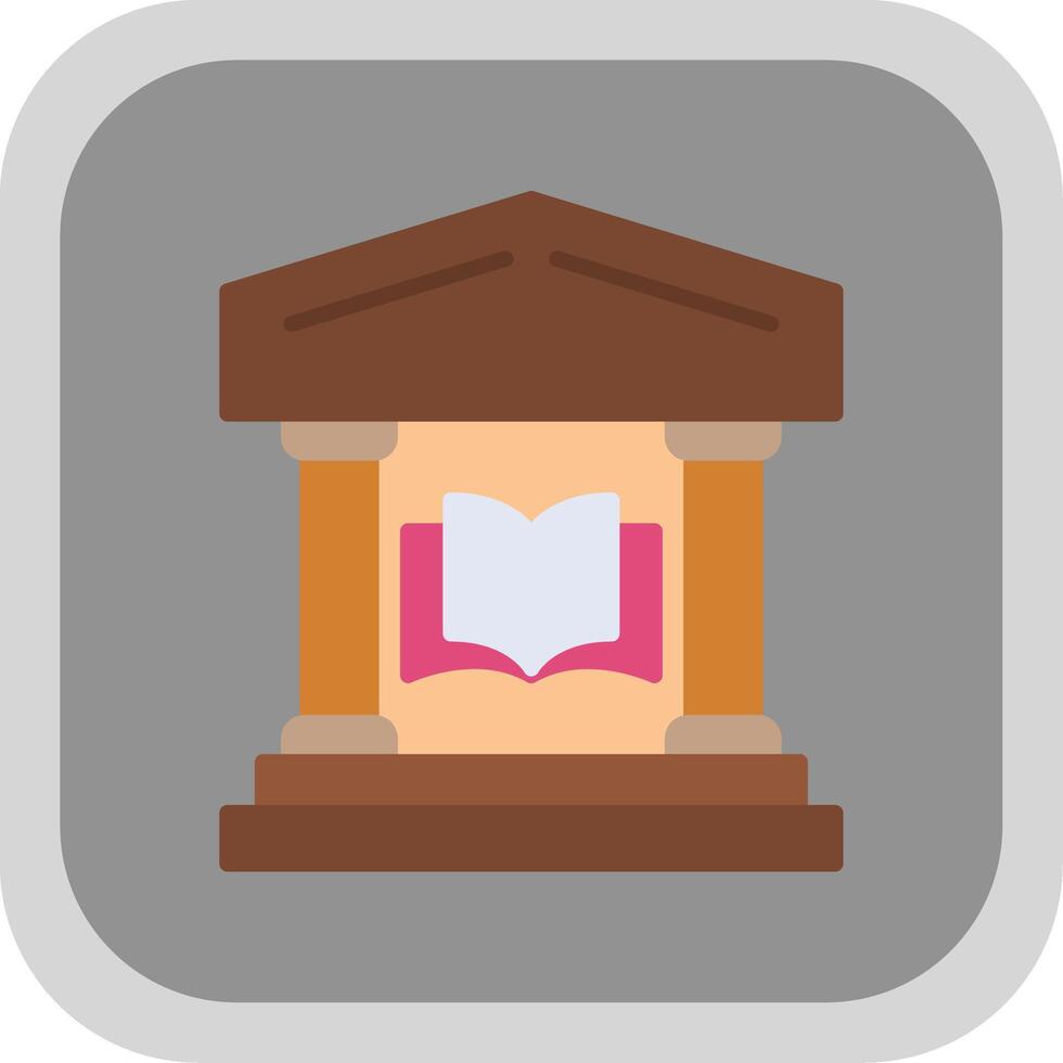 Library Flat round corner Icon Design vector