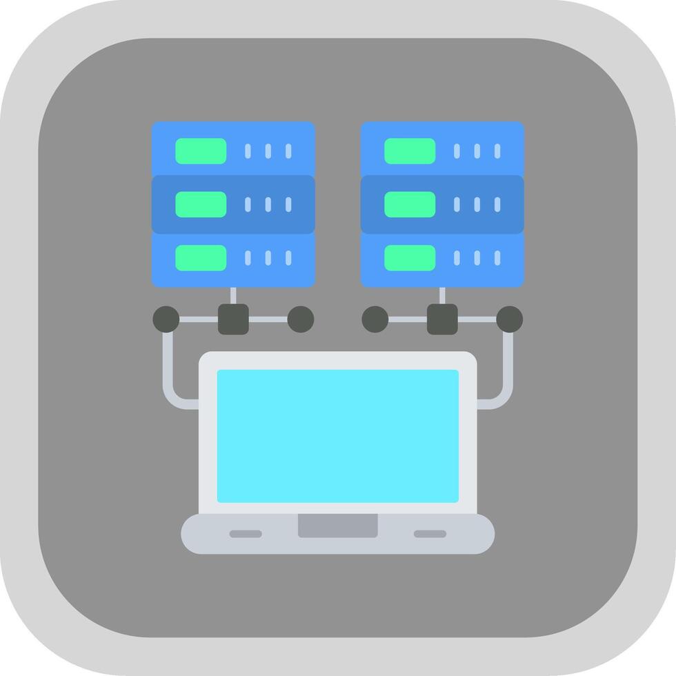 Data Network Flat round corner Icon Design vector