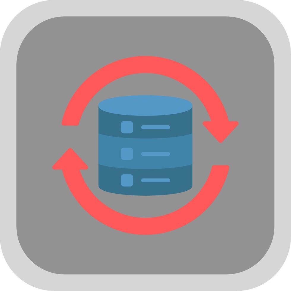 Data Synchronization Flat round corner Icon Design vector