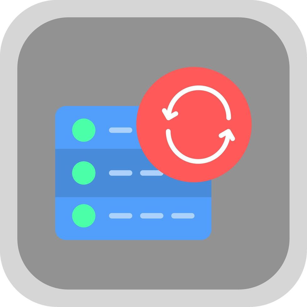Data Synchronization Flat round corner Icon Design vector