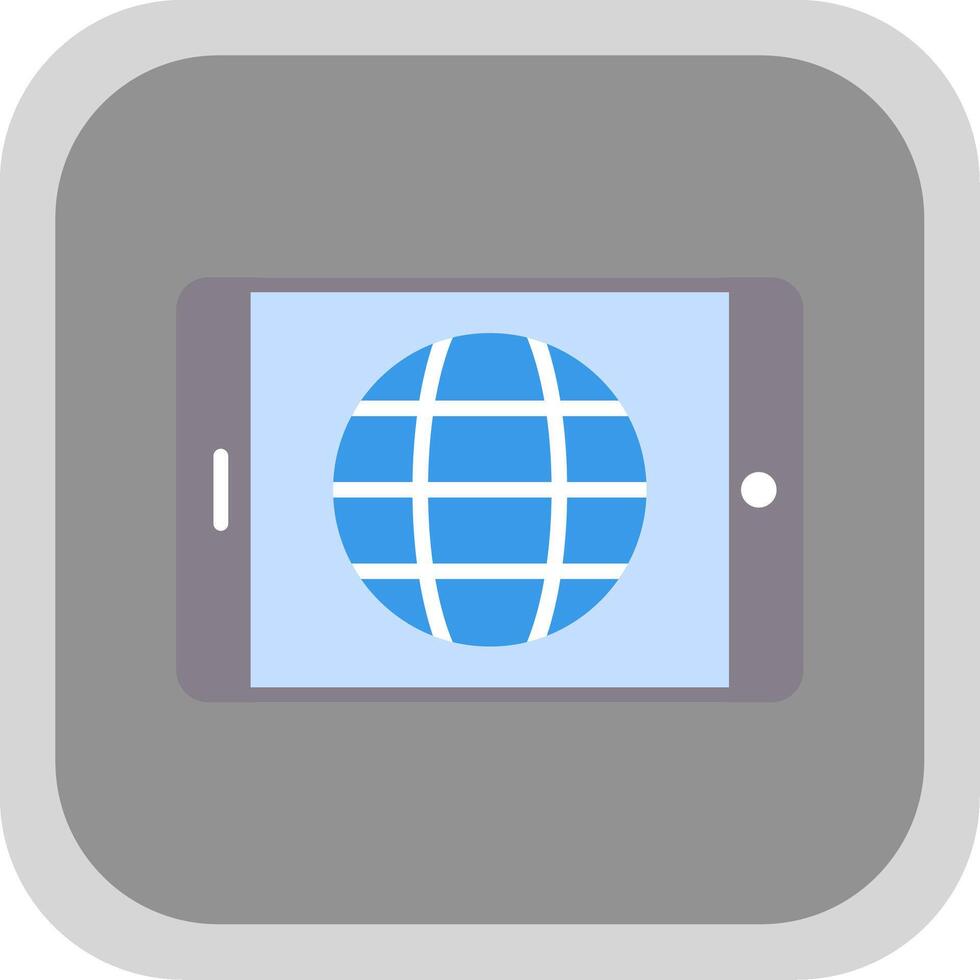 Tablet Screen Flat round corner Icon Design vector