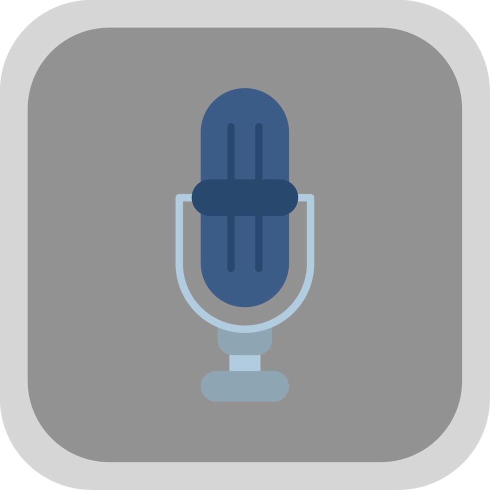 Microphone Flat round corner Icon Design vector