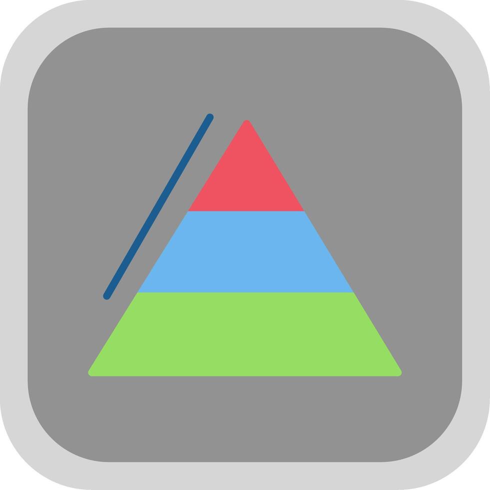 Pyramid Charts Flat round corner Icon Design vector