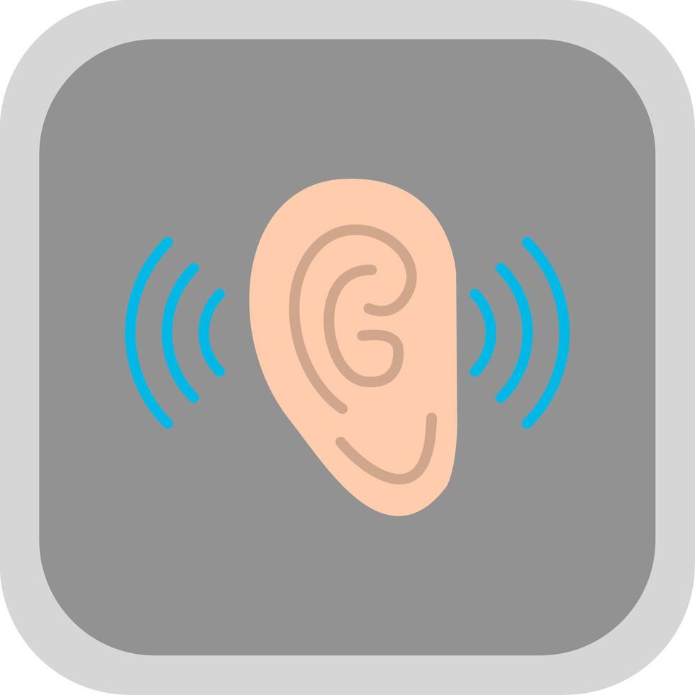 Listening Flat round corner Icon Design vector