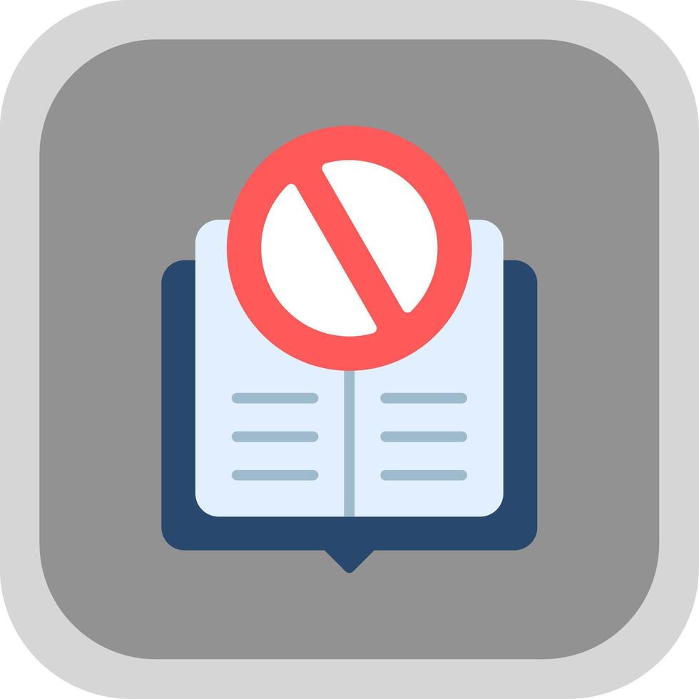 Rejected Flat round corner Icon Design vector