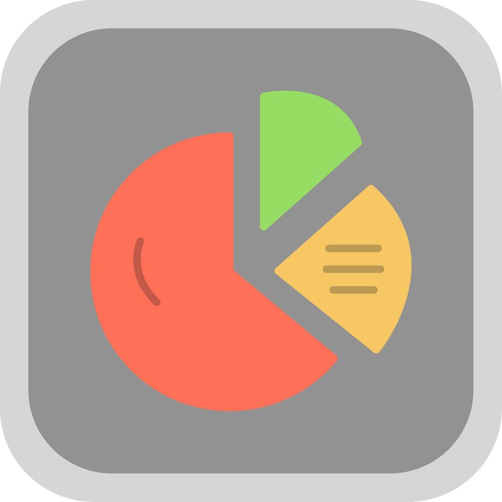 Dount Chart Flat round corner Icon Design vector