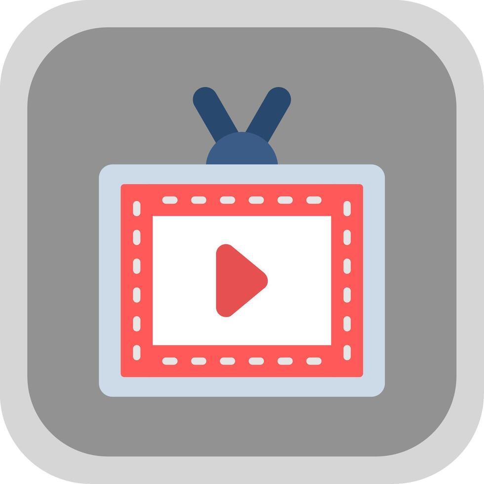 Live Stream Flat round corner Icon Design vector