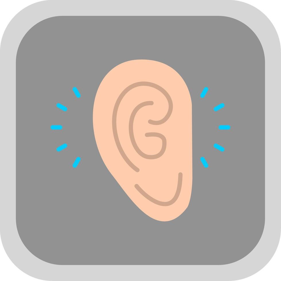Listening Flat round corner Icon Design vector