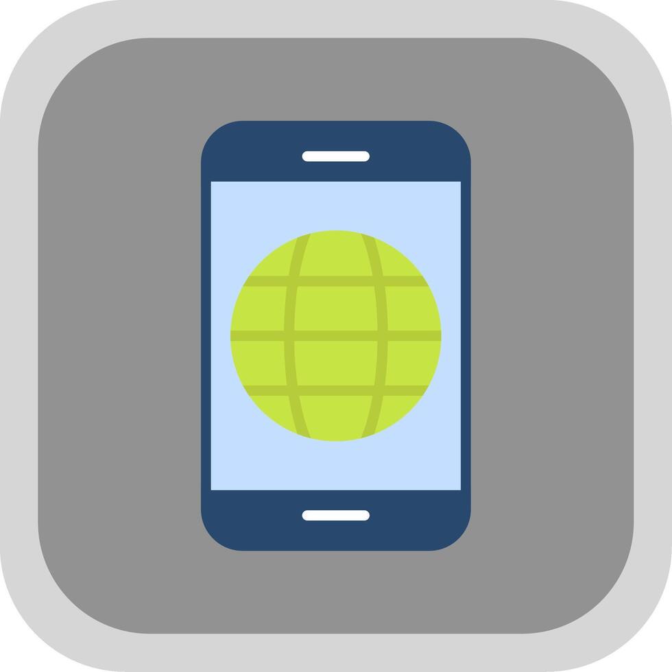 News Feed Flat round corner Icon Design vector