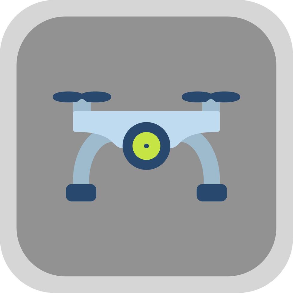 Camera Drone Flat round corner Icon Design vector
