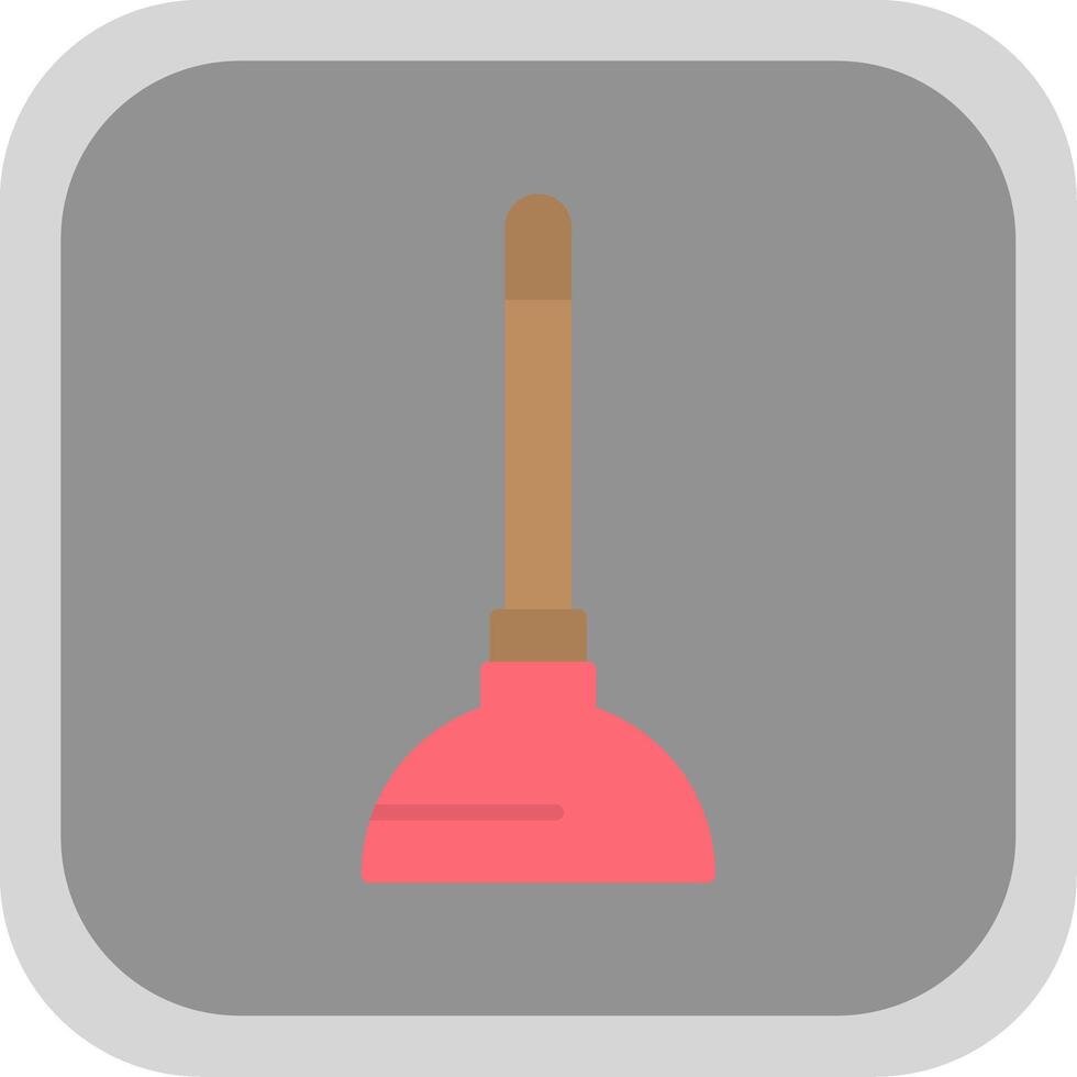 Plunger Flat round corner Icon Design vector