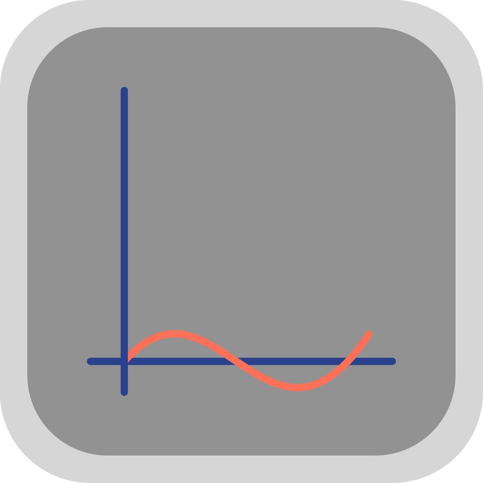Wave Chart Flat round corner Icon Design vector