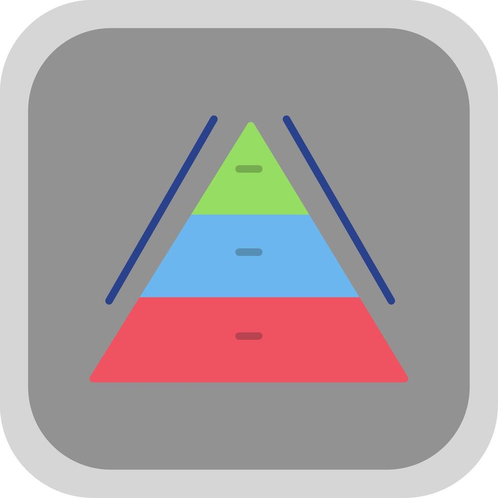 Pyramid Chart Flat round corner Icon Design vector