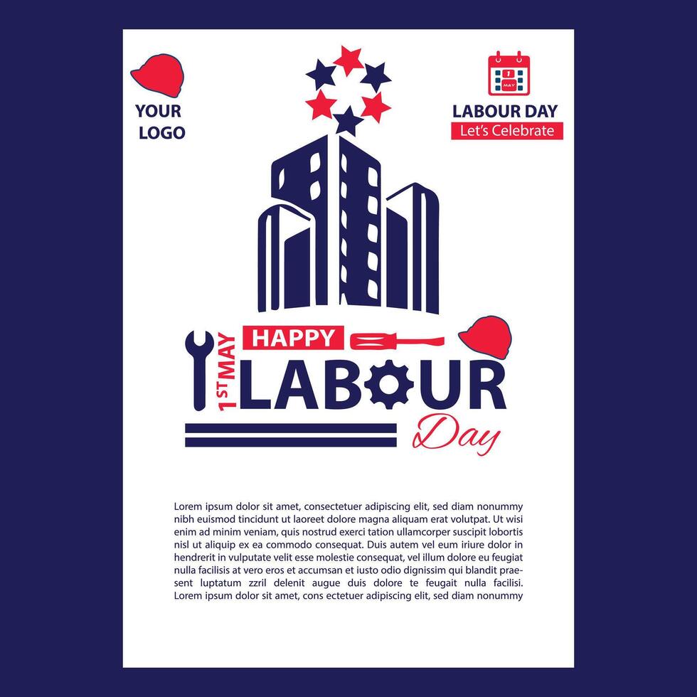labour day post design template vector