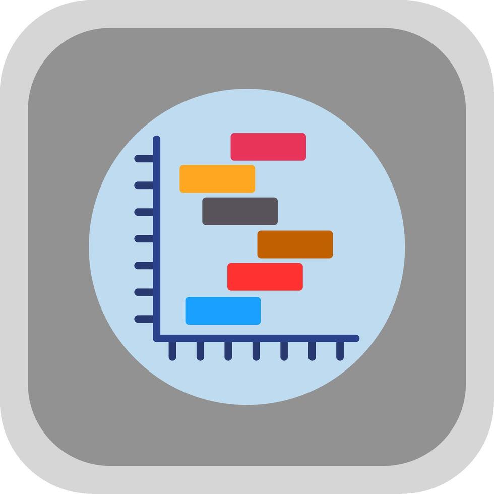 Gnatt Chart Flat round corner Icon Design vector