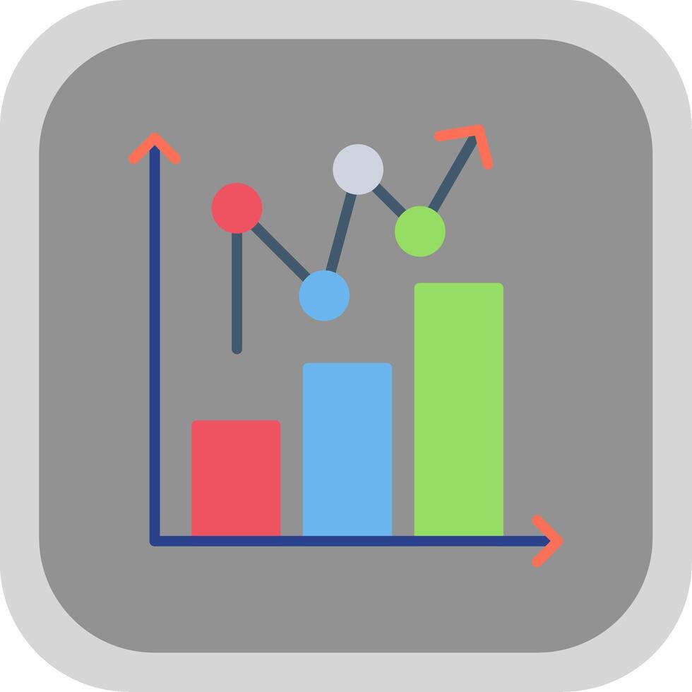 Statistical Chart Flat round corner Icon Design vector