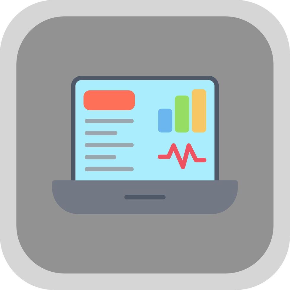 Dashboard Flat round corner Icon Design vector