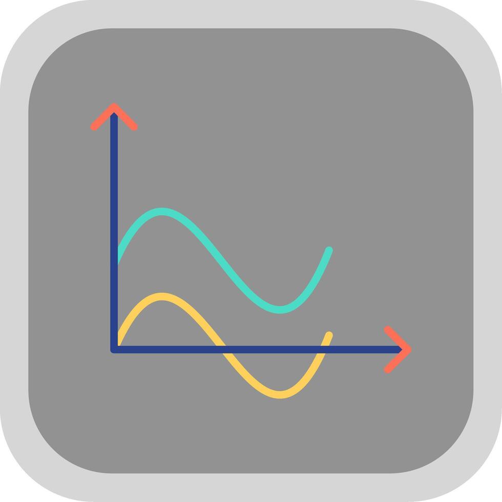 ola gráfico plano redondo esquina icono diseño vector