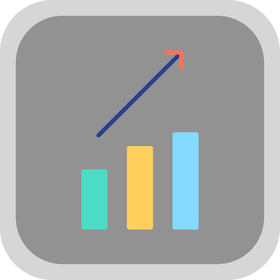 Arrow Chart Flat round corner Icon Design vector