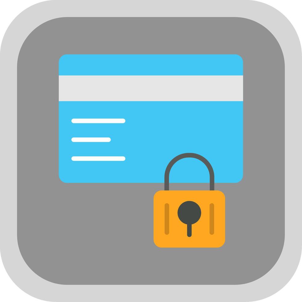 Secure Payment Flat round corner Icon Design vector
