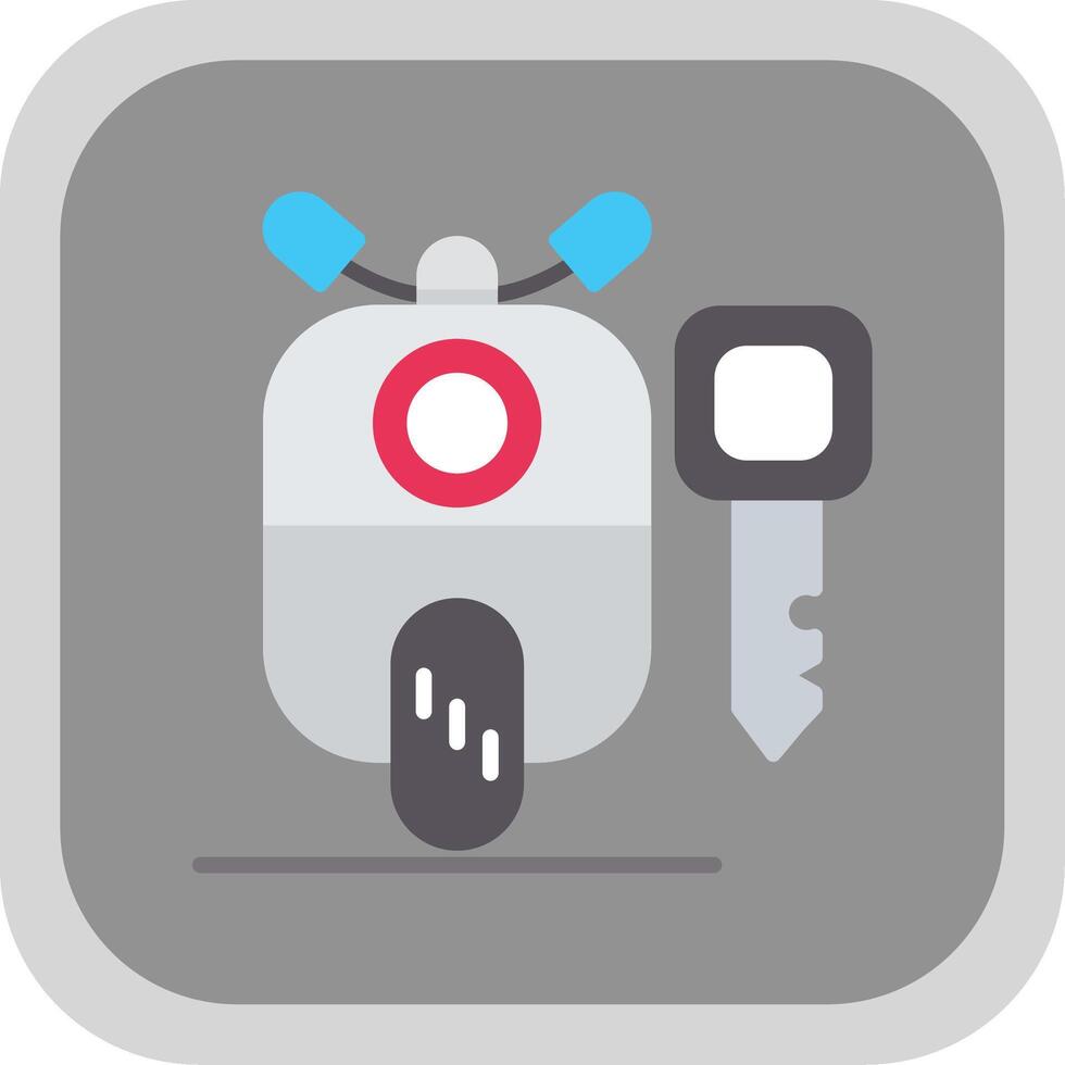 Motorbike Flat round corner Icon Design vector
