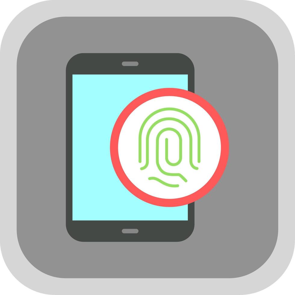 Biometric Identification Flat round corner Icon Design vector