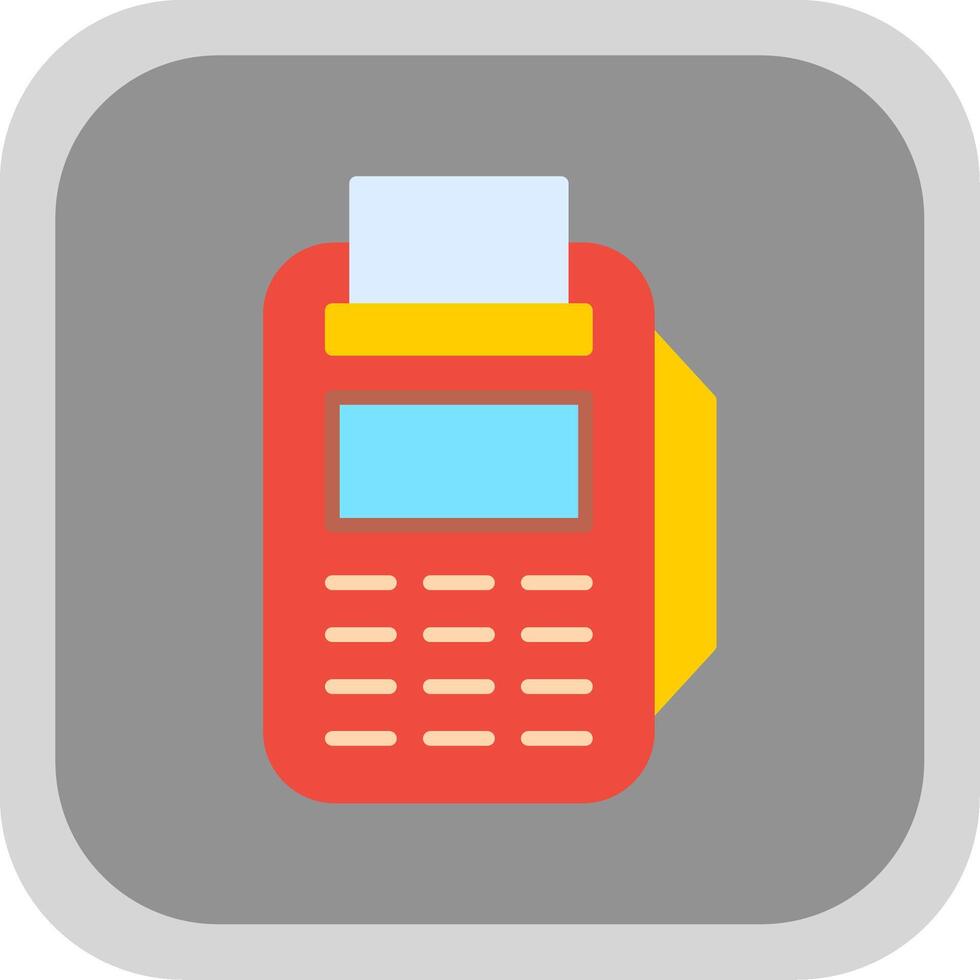 Pos Terminal Flat round corner Icon Design vector