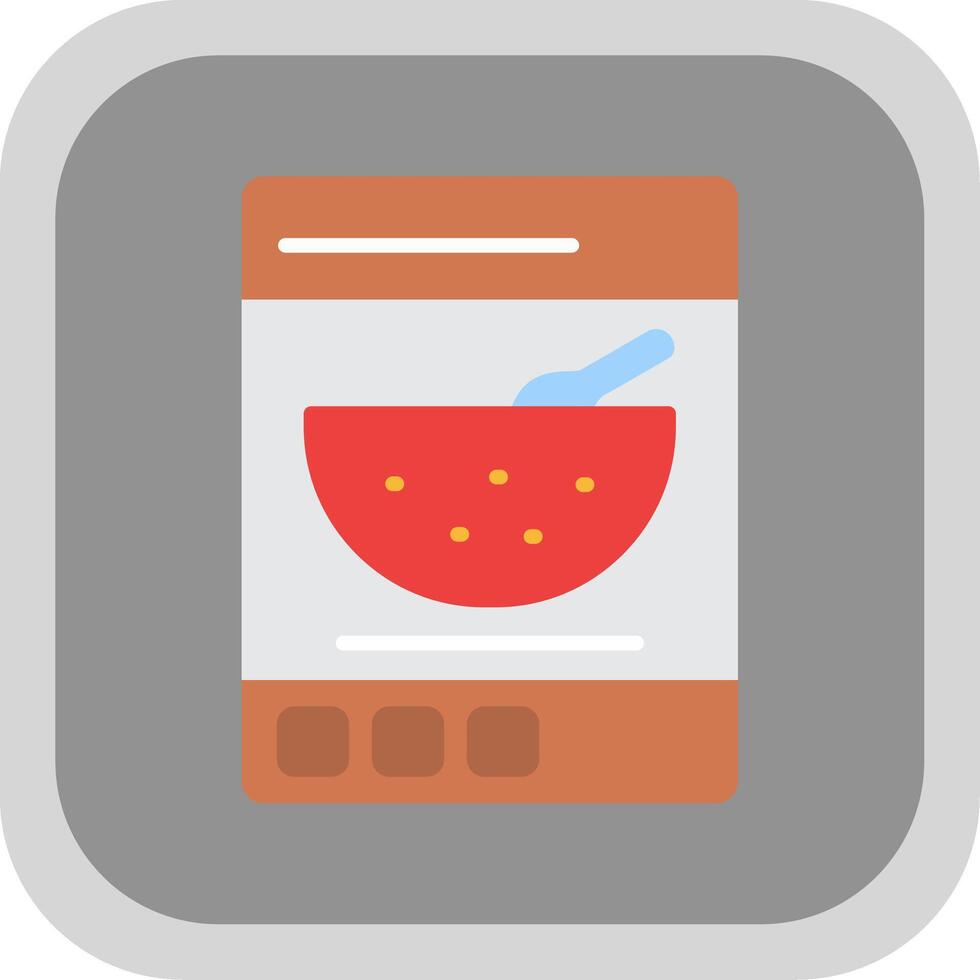 Cereals Flat round corner Icon Design vector