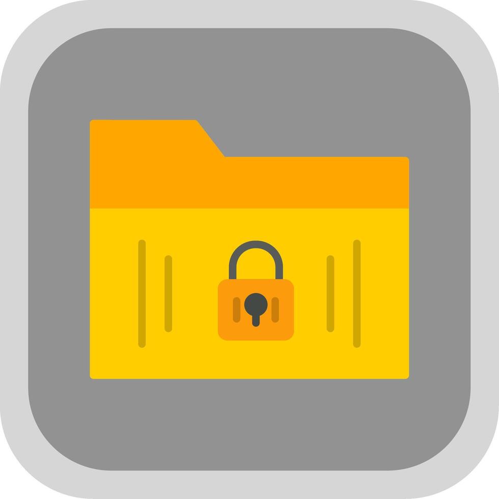 Secure Folder Flat round corner Icon Design vector