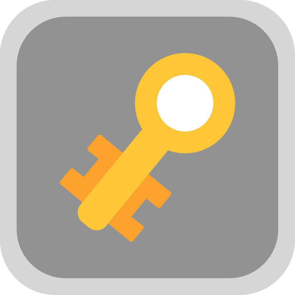 Old Key Flat round corner Icon Design vector
