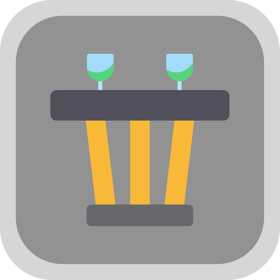 Dining Table Flat round corner Icon Design vector