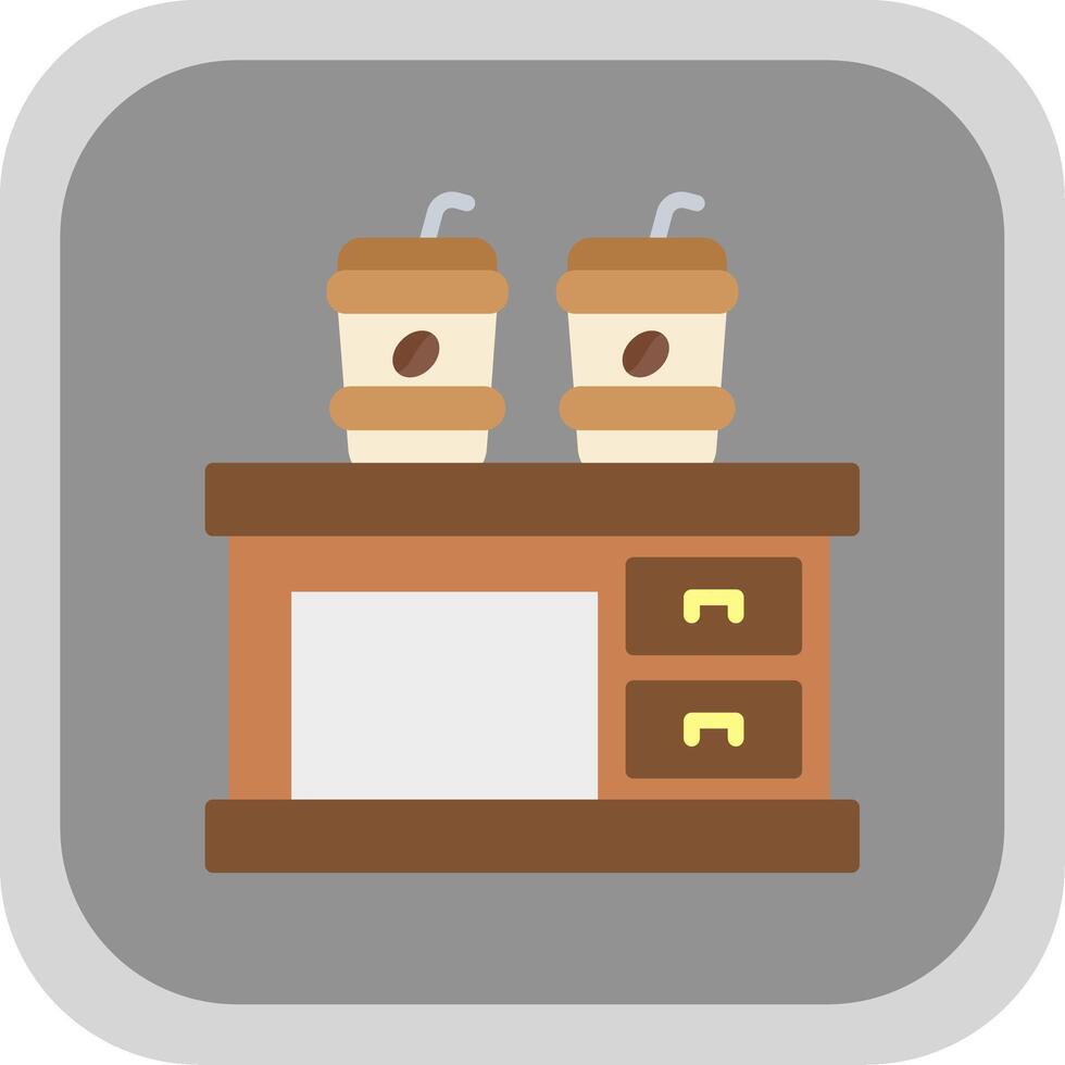 Coffee Table Flat round corner Icon Design vector