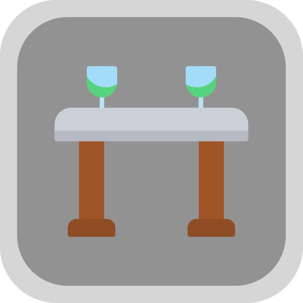 Table Flat round corner Icon Design vector
