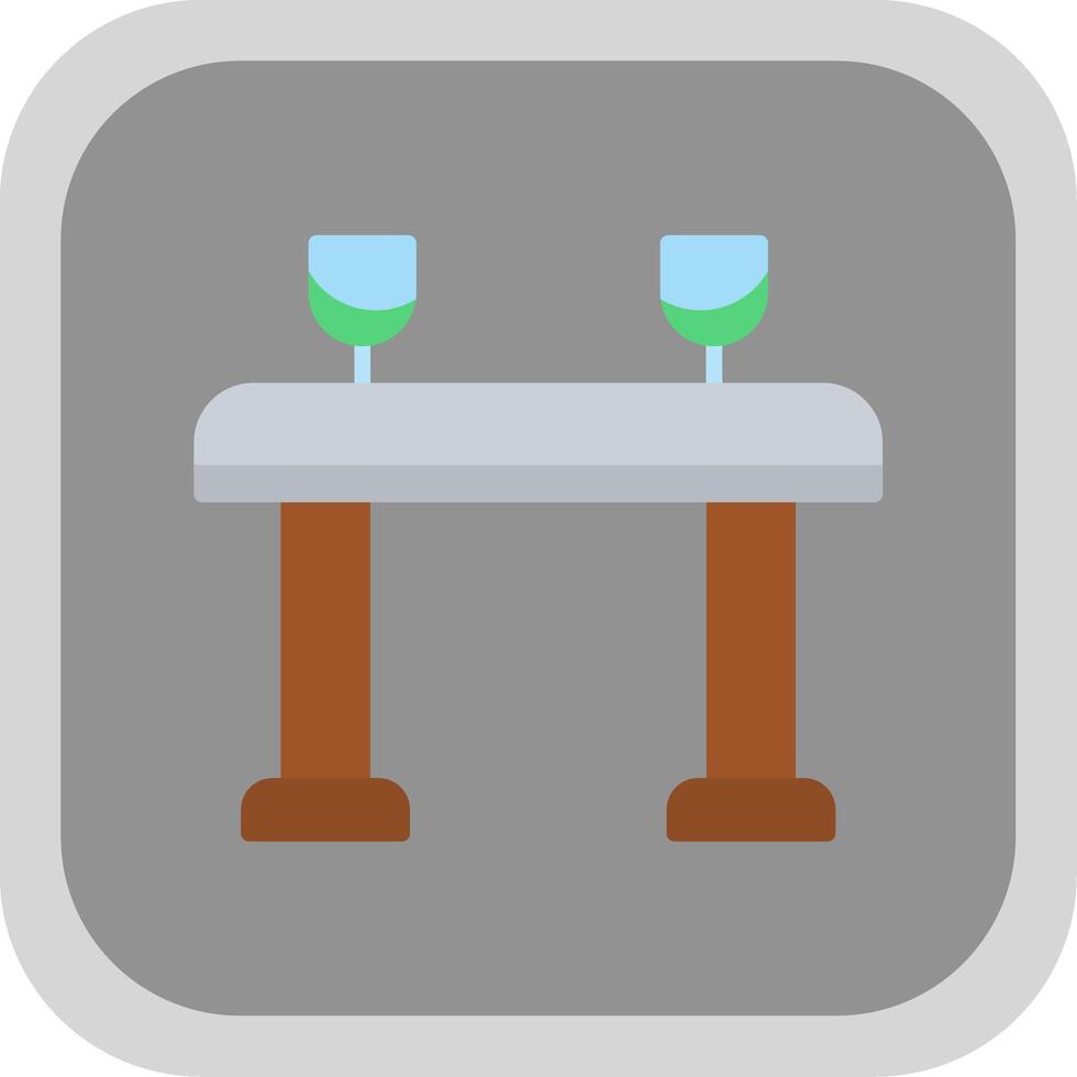 Table Flat round corner Icon Design vector